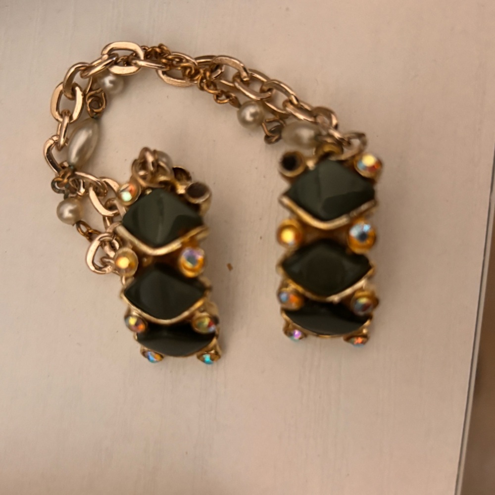Vintage Sweater Clip   Double Brooch